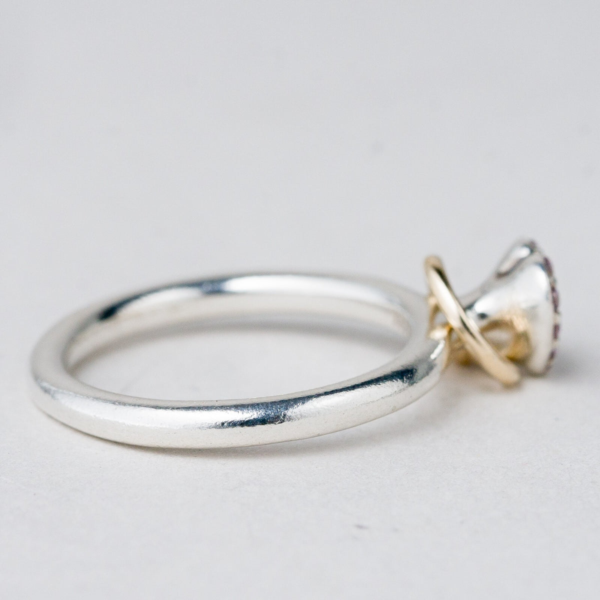 Silber Ring 925 Rosa Steine Herz und Ring Größe 56 (17,8 mm Ø) 4,12 g2
