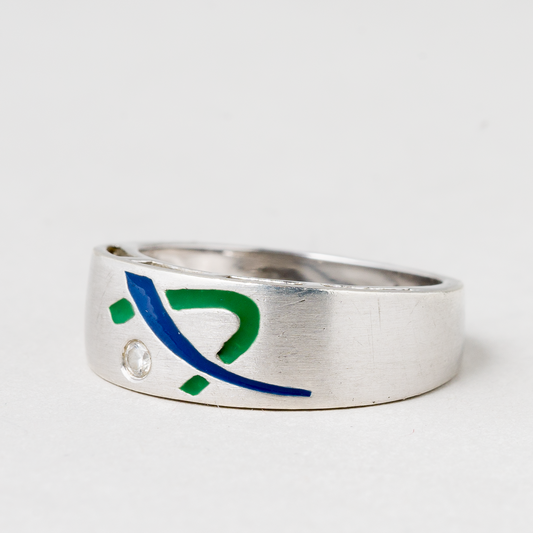 Ring Weißer Stein 925er Silber 4,63 g Größe 55 (17,5 mm Ø)0
