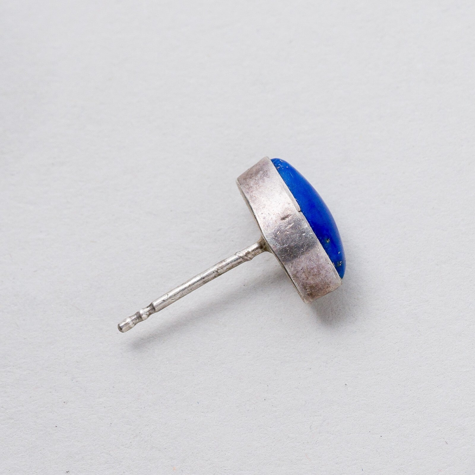 Einzelner Ohrring Ohrstecker Blauer Stein Silber 0,8 g5
