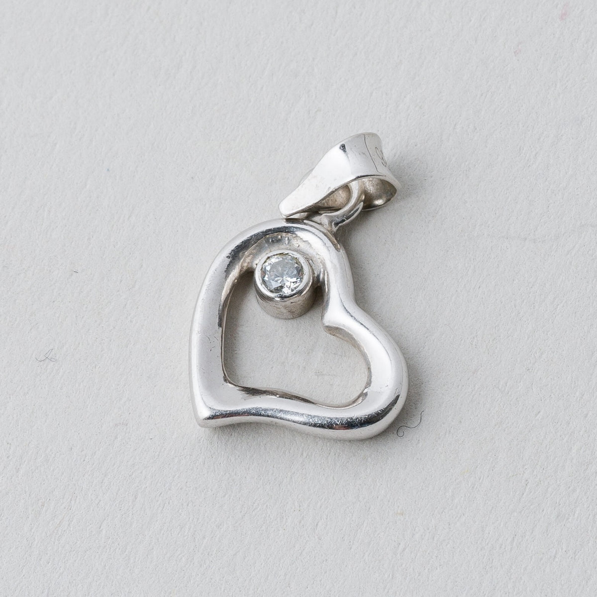 Anhänger Herz mit Stein 925er Silber 1,28 g0