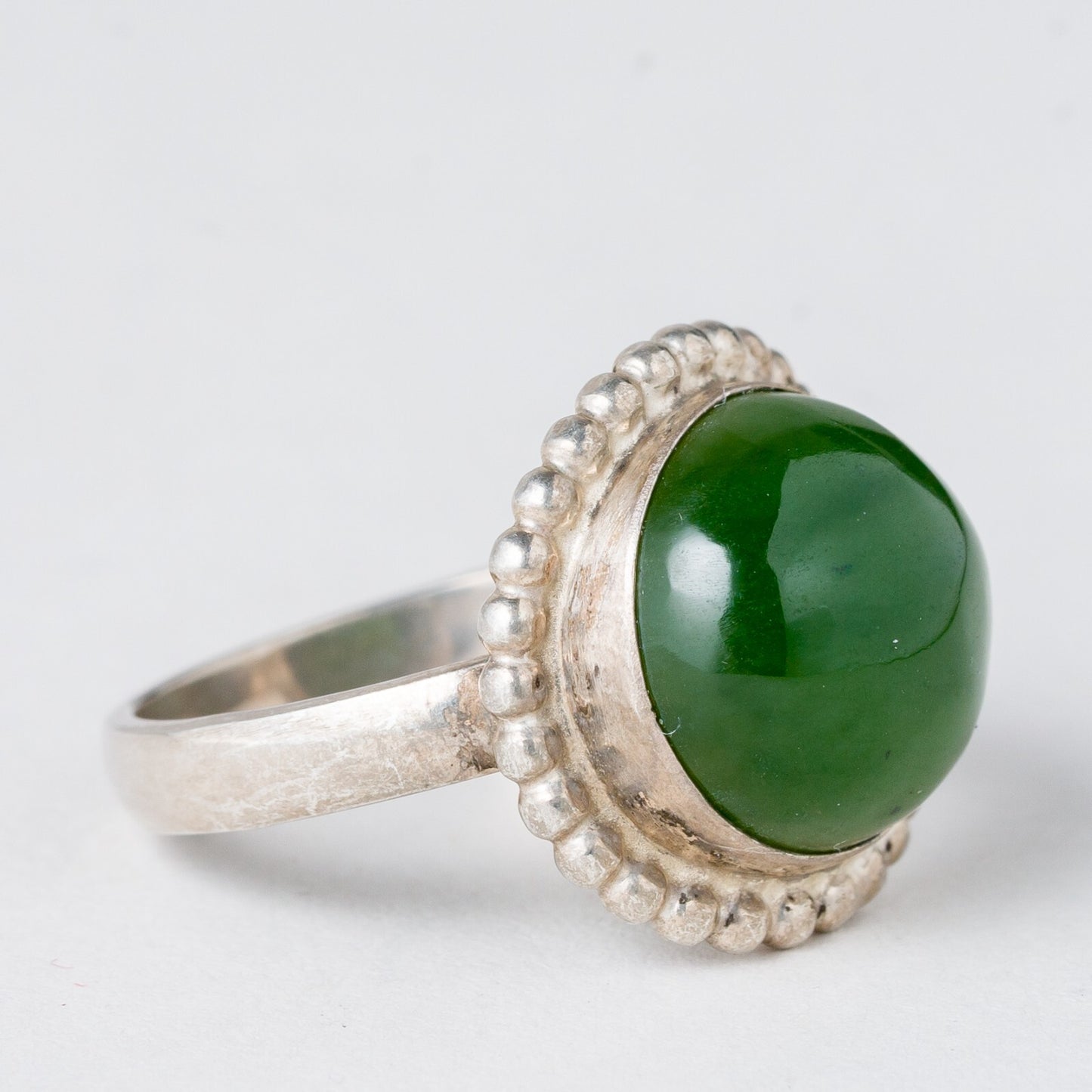 Silber Ring 830 Grüner Stein Größe 52 (16,5 mm Ø) 4,24 g1