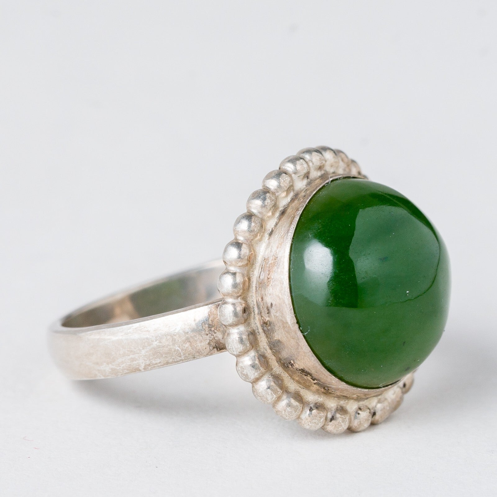 Silber Ring 830 Grüner Stein Größe 52 (16,5 mm Ø) 4,24 g1