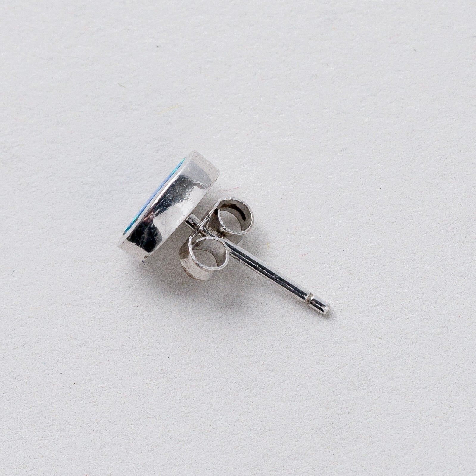 Einzelner Ohrring Ohrstecker 925 Silber Opal 0,65 g4