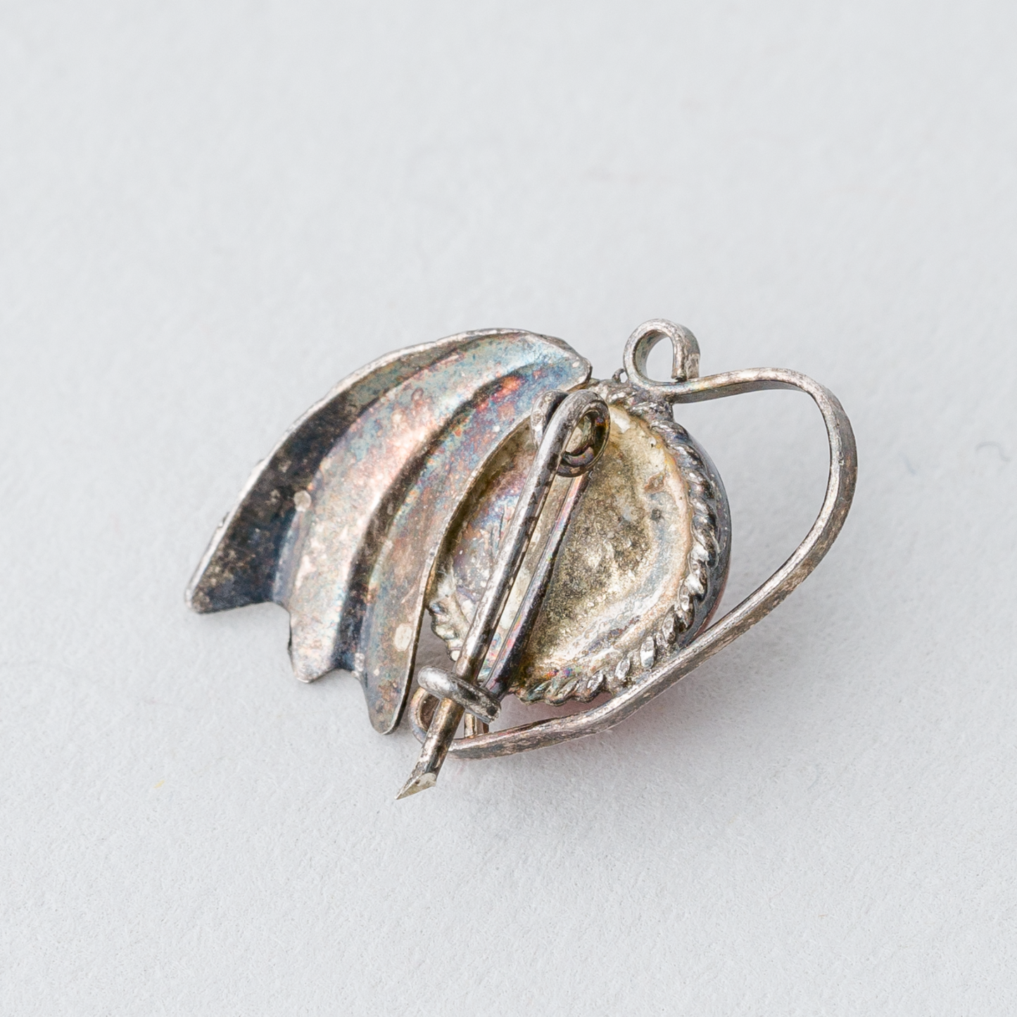 Kleine Brosche Silber 0,95 g Bernstein1