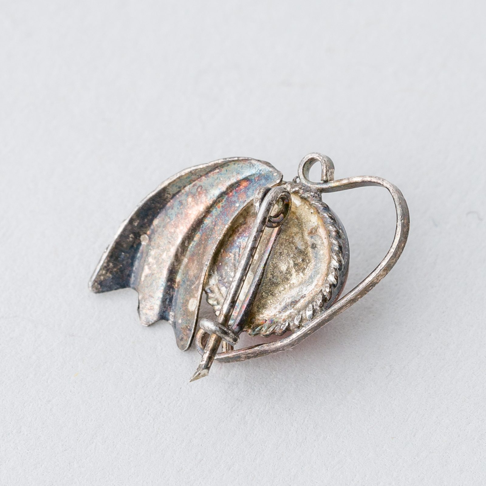 Kleine Brosche Silber 0,95 g Bernstein1