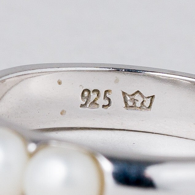 Ring Perlen 3,71 g 925er Silber Größe 53 (16,8 mm Ø)5