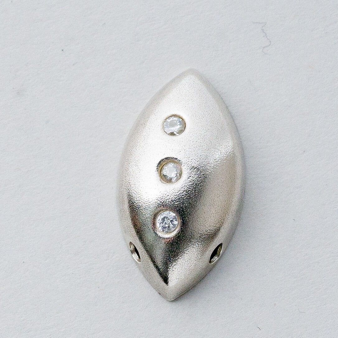 Silber Anhänger Kettenanhänger 925 Weiße Steine 1,98 g1