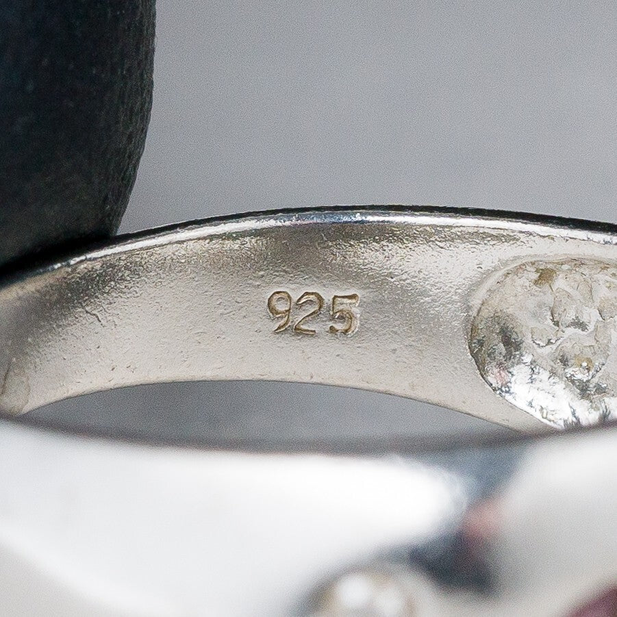 Silber Ring 925 Blauer, Grüner, Roter Stein Größe 56 (17,8 mm Ø) 4,62 g6