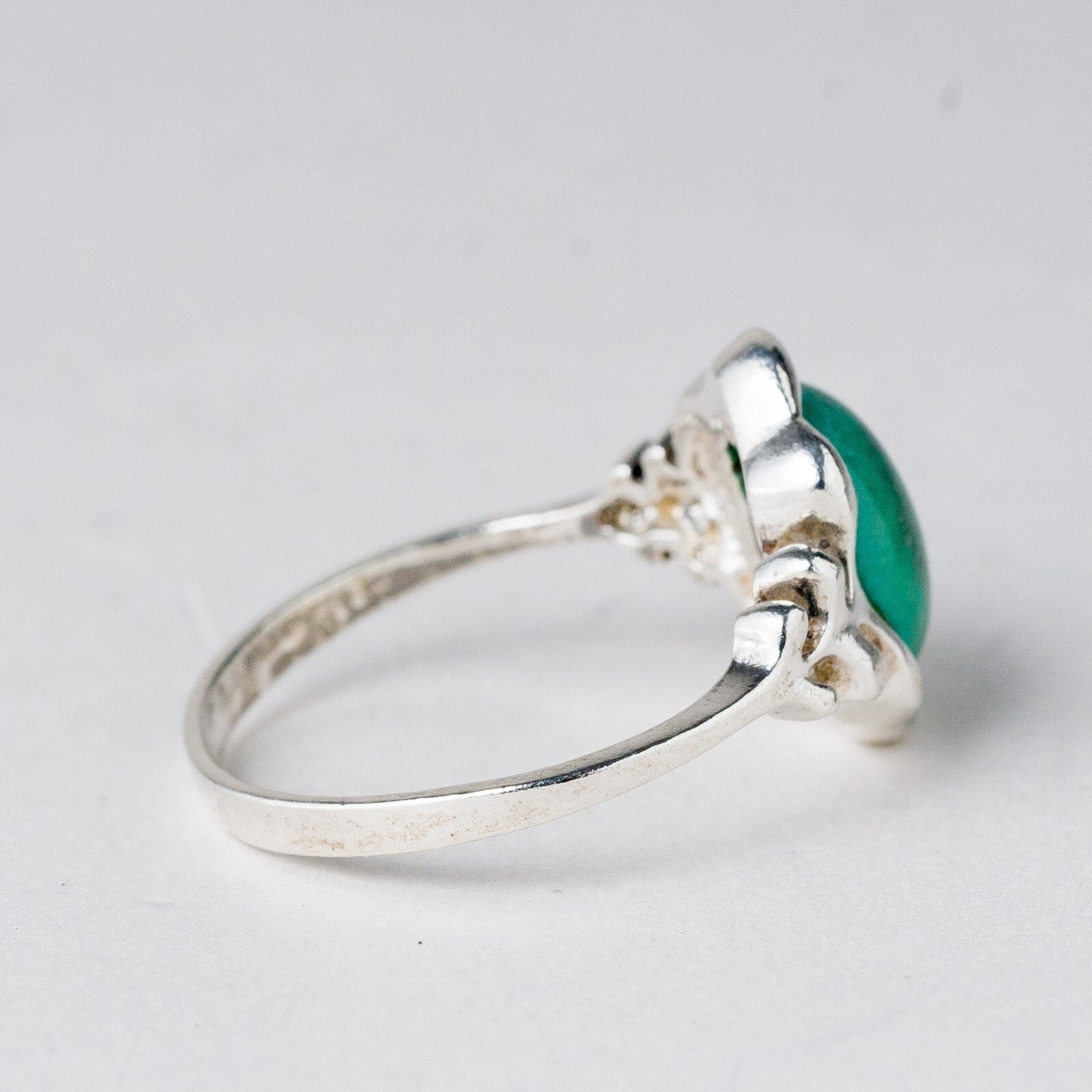 Silber Ring Grüner Stein Größe 57 (18,1 mm Ø) 2,84 g5