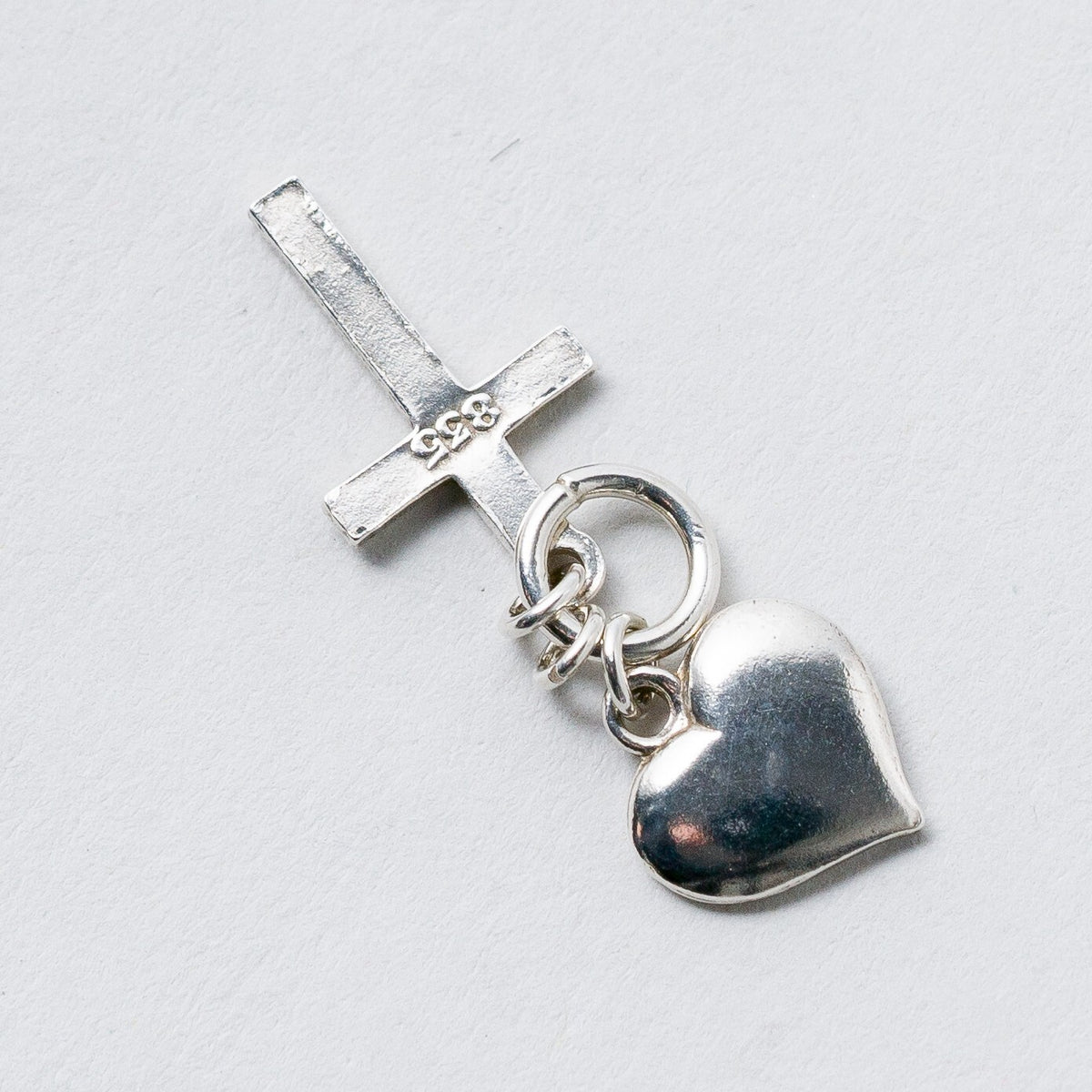 Anhänger 835 Silber Herz Kreuz 1,6 cm 1,04 g6