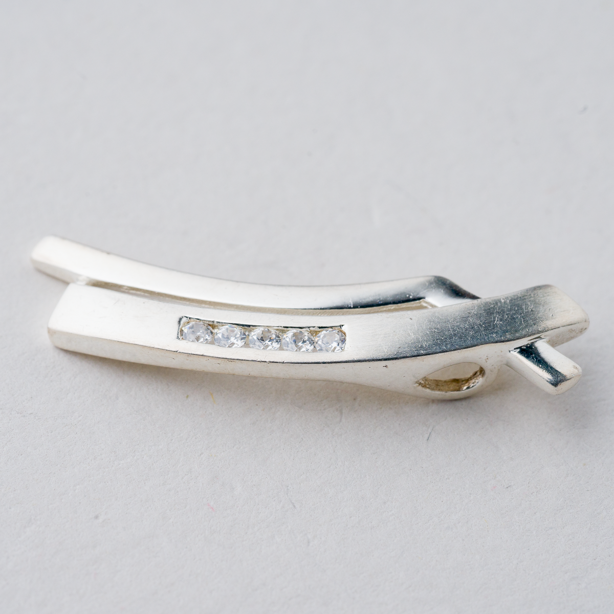 Anhänger Weiße Steine 925er Silber 1,45 g 3 cm3