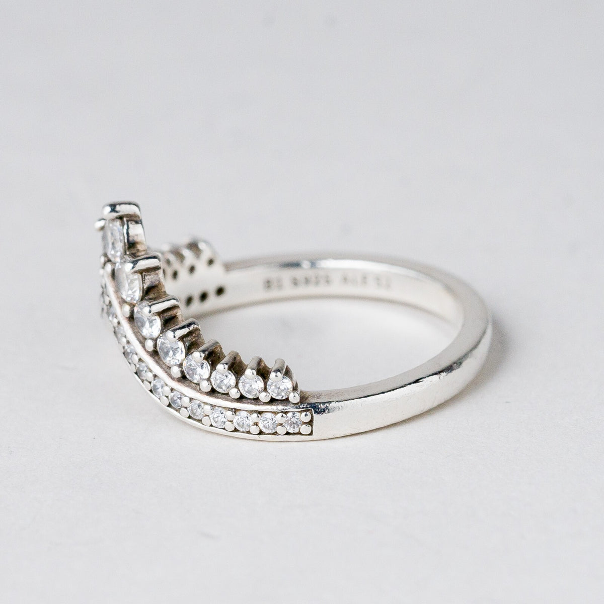 Silber Ring 925 Weiße Steine Größe 51 (16,2 mm Ø) 2,79 g1