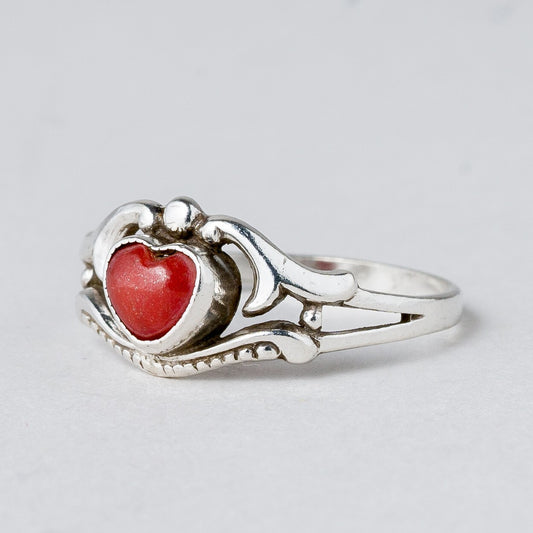 Silber Ring 835 Roter Stein Größe 46 (14,6 mm Ø) 1,08 g0