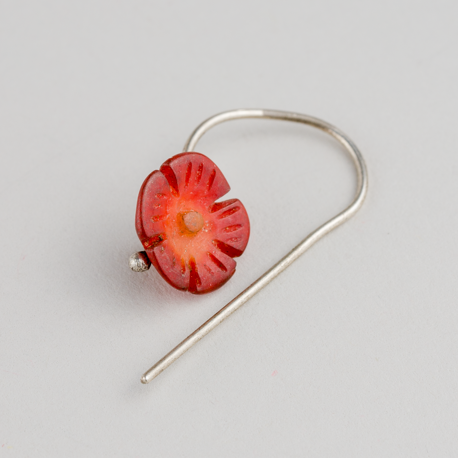 Silberohrring Silber 0,8g Ohrstecker mit Blumenmuster 3 cm0