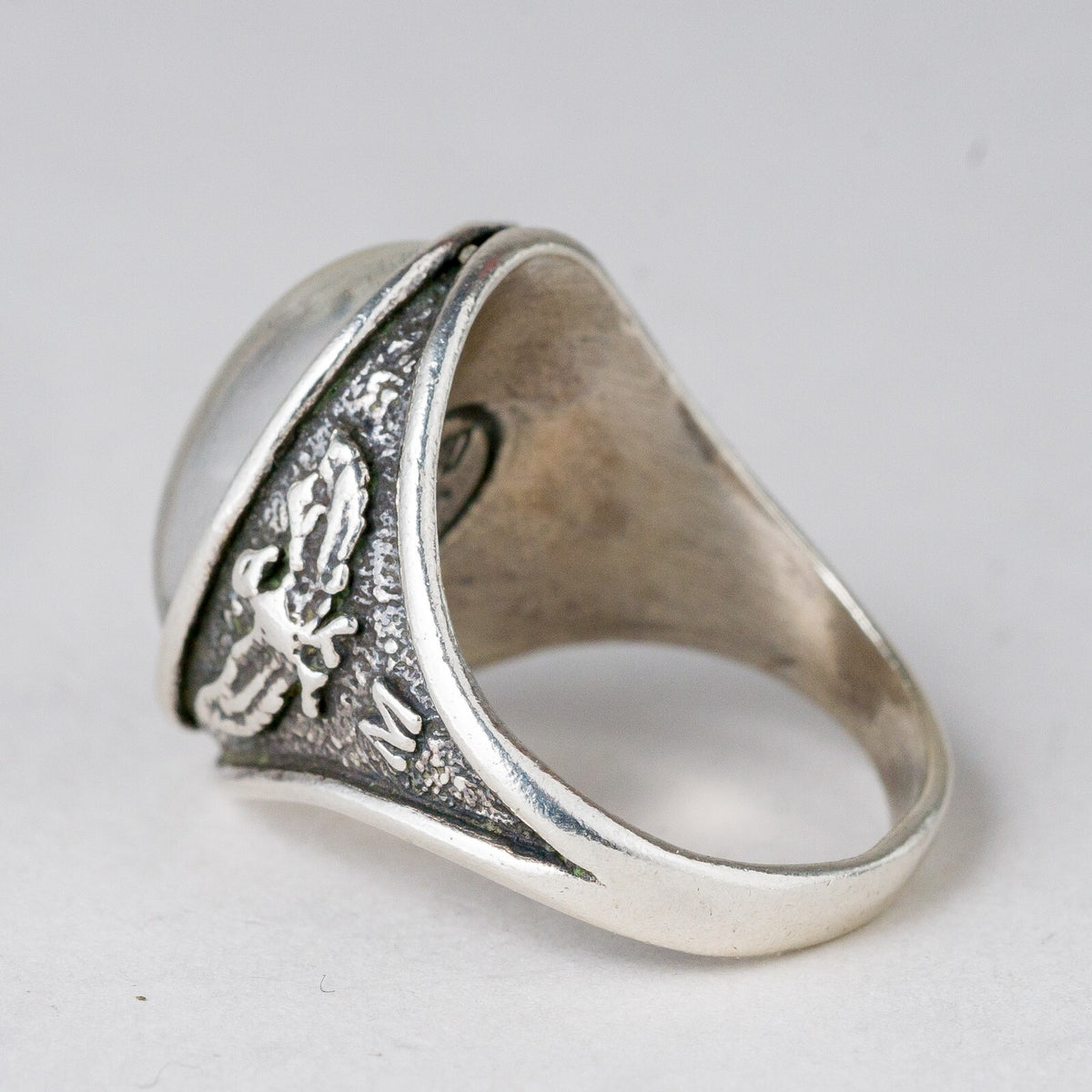 Silber Ring 925 Farbloser Stein Größe 61 (19,4 mm Ø) 9,87 g2