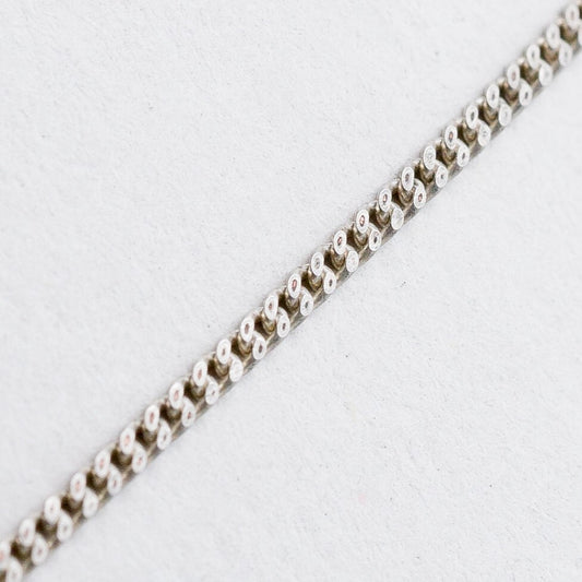 Silber Halskette 835 Panzerkette 1,3 mm 40 cm 2,02 g0