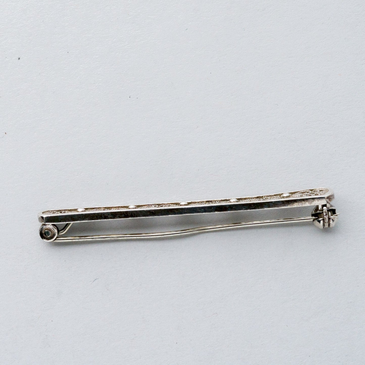 Silber Brosche Spange 835 Floral Filigran 2 g7