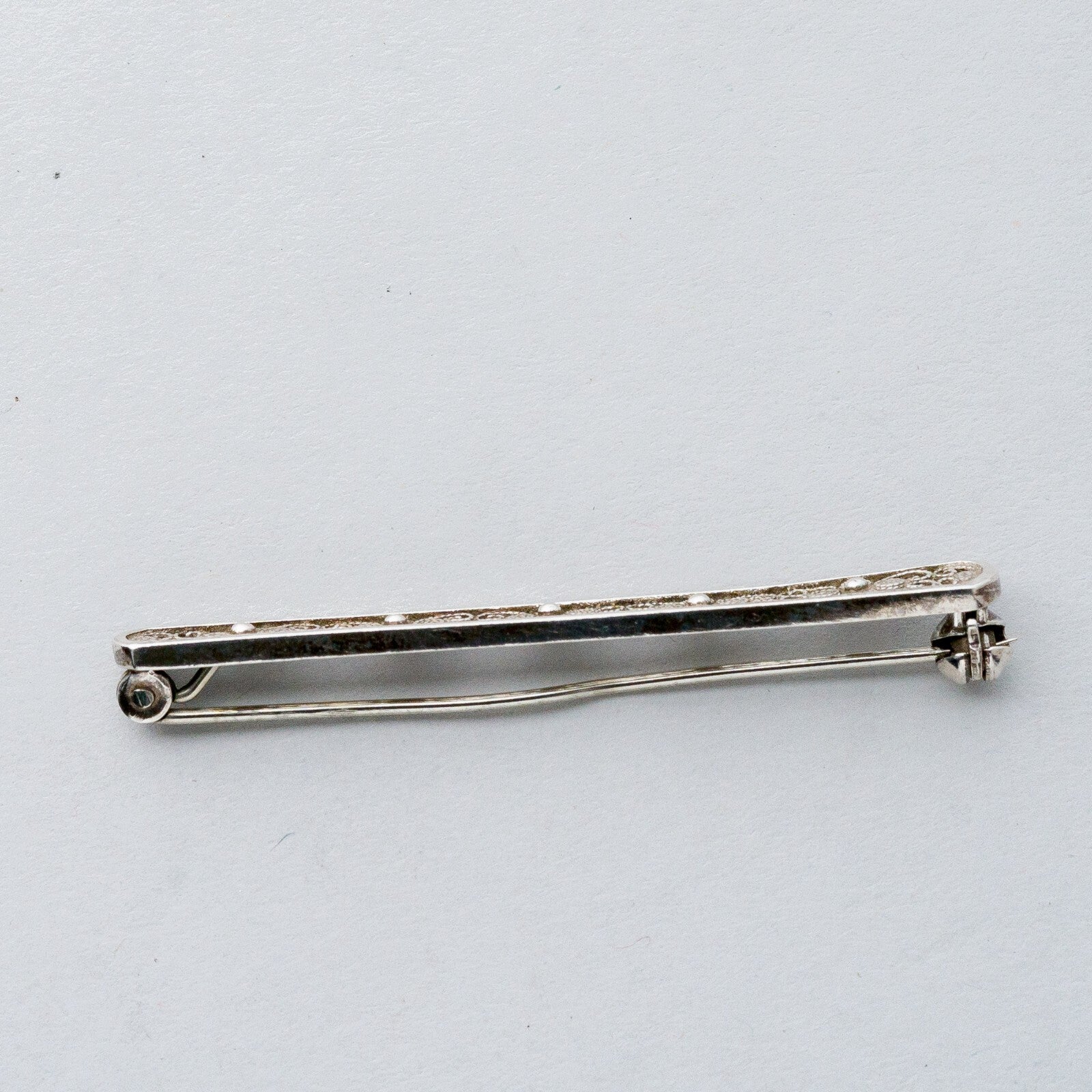 Silber Brosche Spange 835 Floral Filigran 2 g7