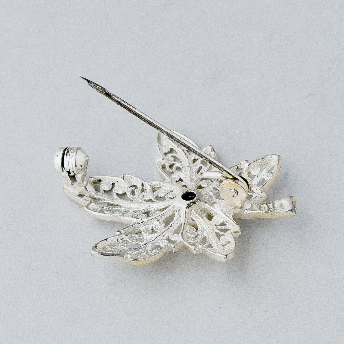 Silber Brosche Spange 835 Blatt Filigran 3,07 g5