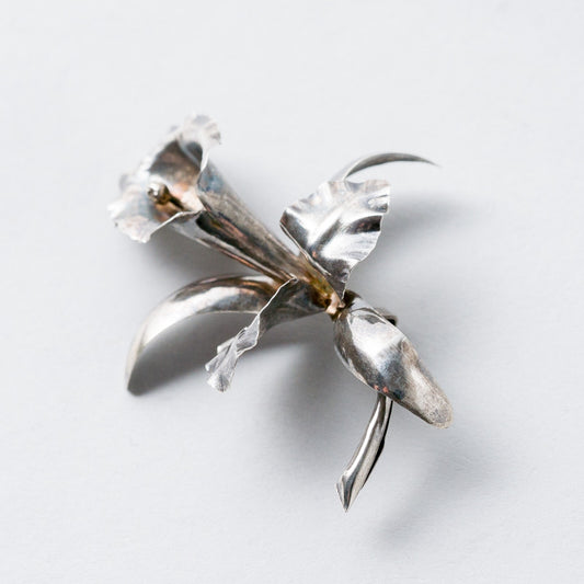 Silber Brosche Spange 925 Blume 4,7 cm 2,61 g0