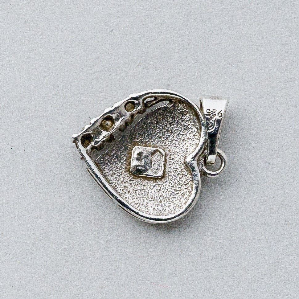 Silber Anhänger Kettenanhänger 925 Herz Weiße Steine 1,03 g4