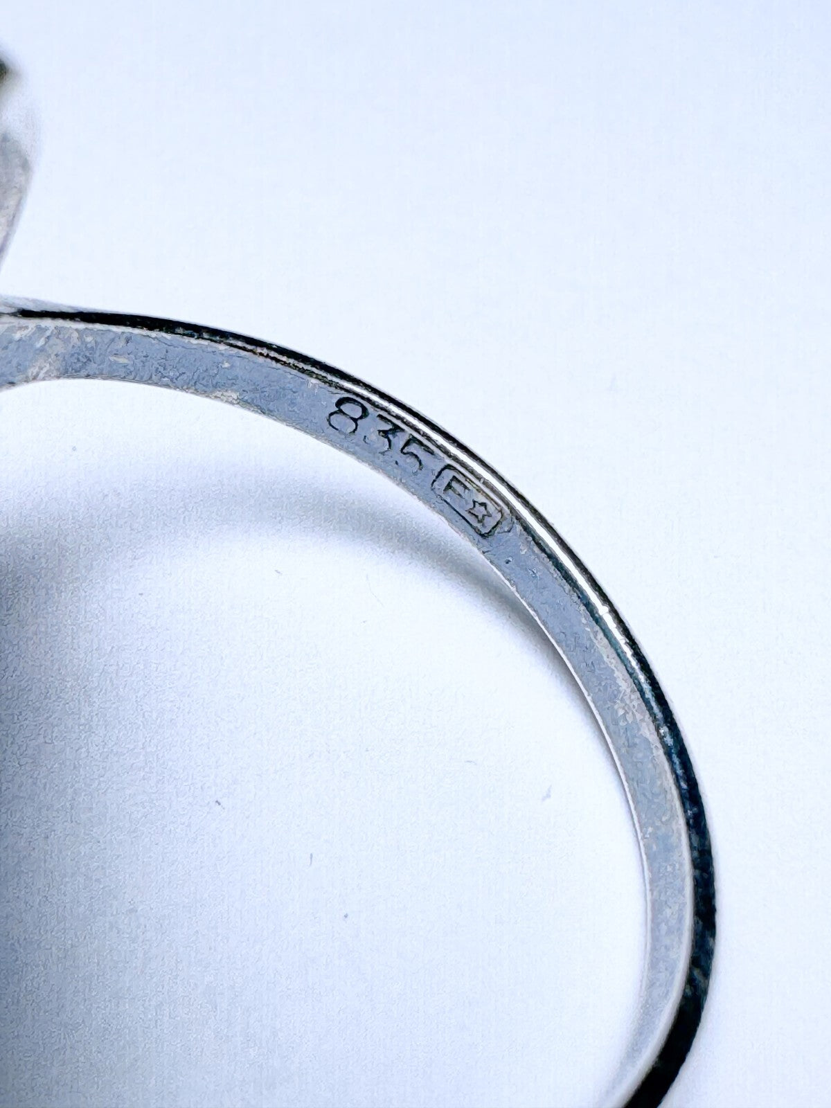 Ring 935er Silber Größe 54 Hellblauer Emerald Cut Stein 3,51g5
