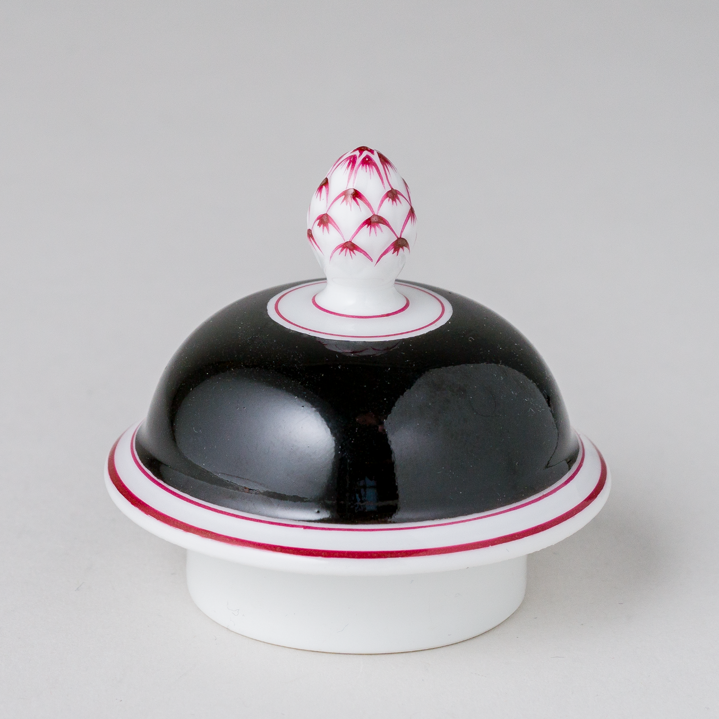 1 x Porzellan Deckel Schwarz Purpur 6 cm3