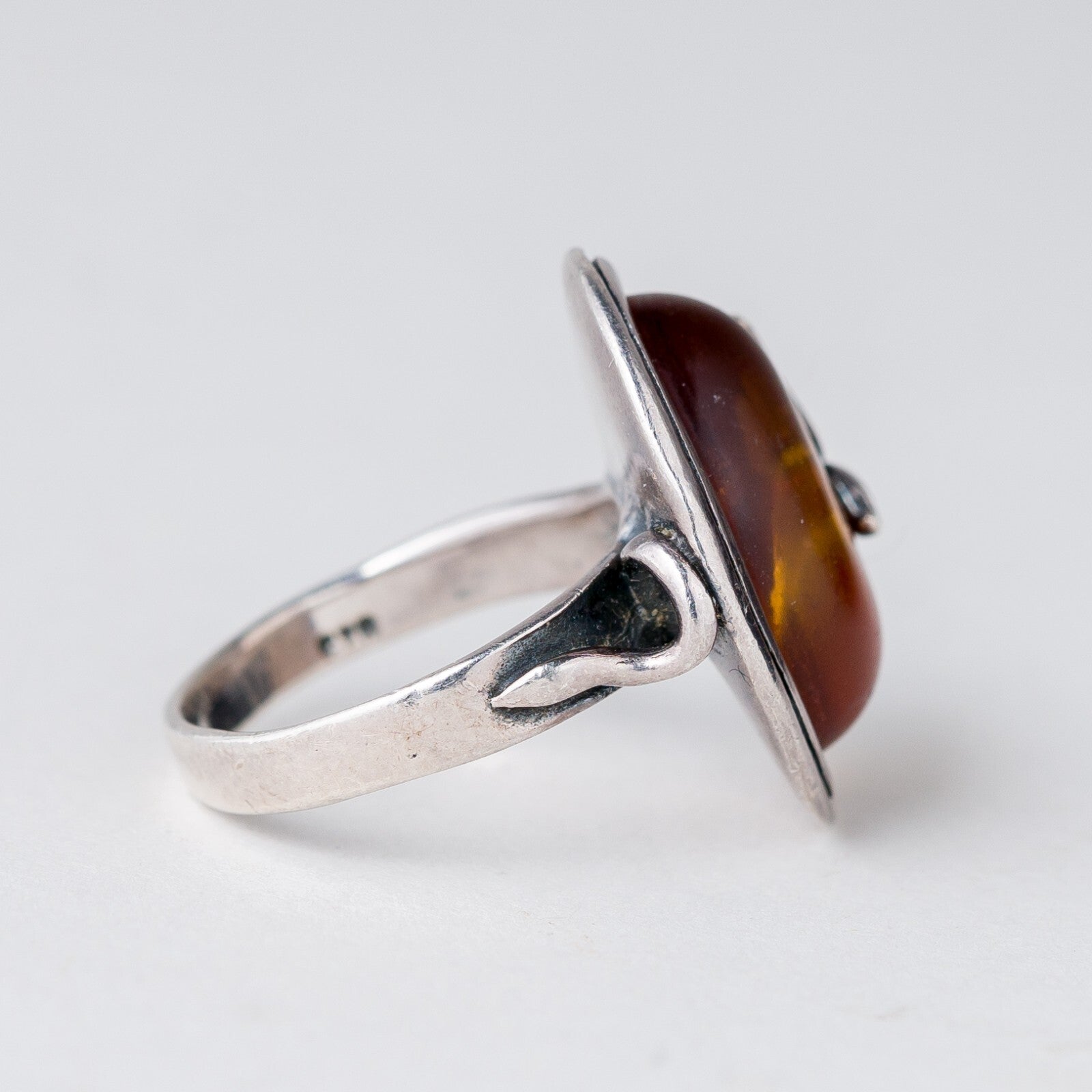 Ring Bernstein 7,37 g 925er Silber Größe 53 (16,8 mm Ø)2
