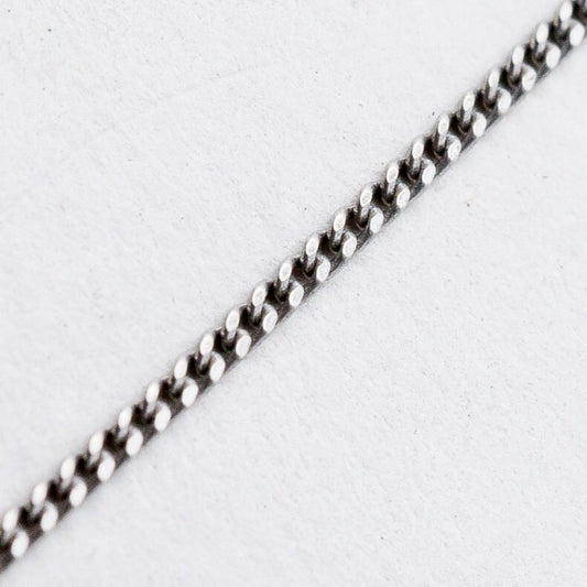 Silber Halskette 835 Panzerkette 1,1 mm 47 cm 1,78 g0