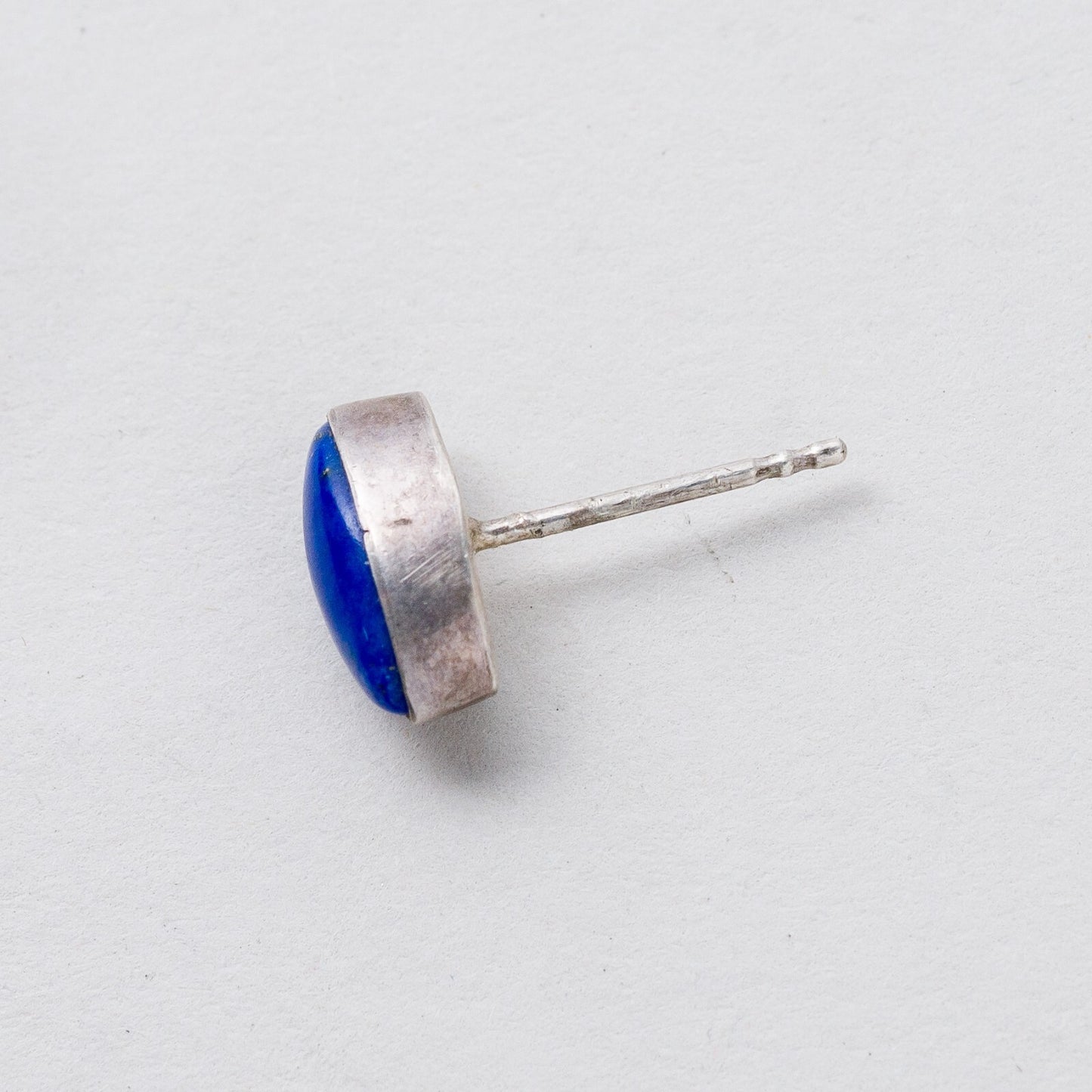 Einzelner Ohrring Ohrstecker Blauer Stein Silber 0,8 g4