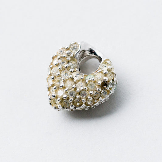 Anhänger Silber Herz Weiße Steine 1,5 cm 3,99 g0