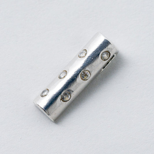 Anhänger 925 Silber Weiße Steine 1,9 cm 1,99 g0