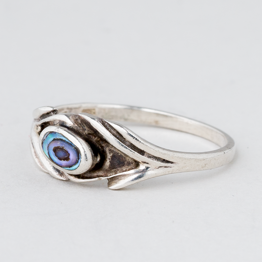 Ring Steinbesatz Perlmutt 1,66 g 925er Silber Größe 55 (17,5 mm Ø)0