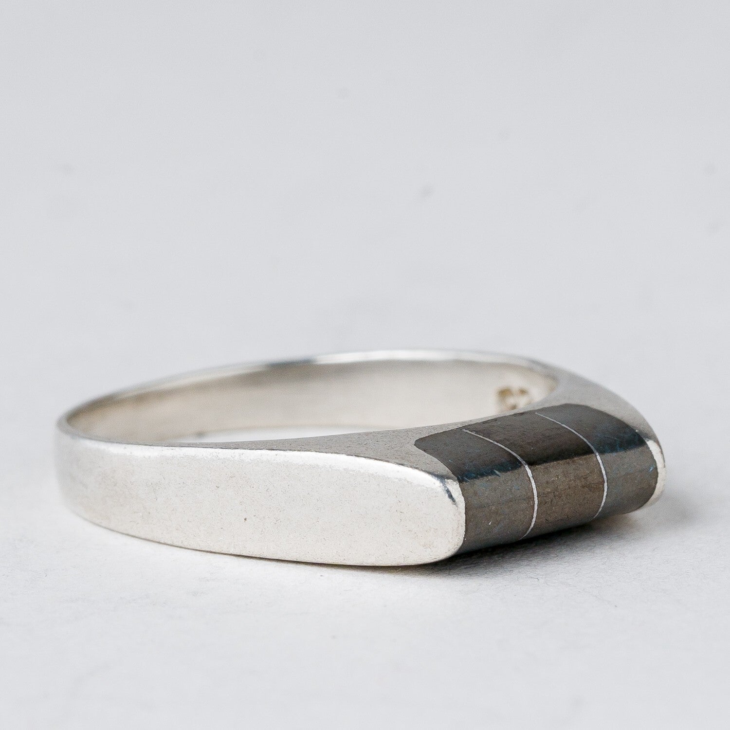 Silber Ring 925 Graue Stein Größe 53 (16,8 mm Ø) 2,61 g1