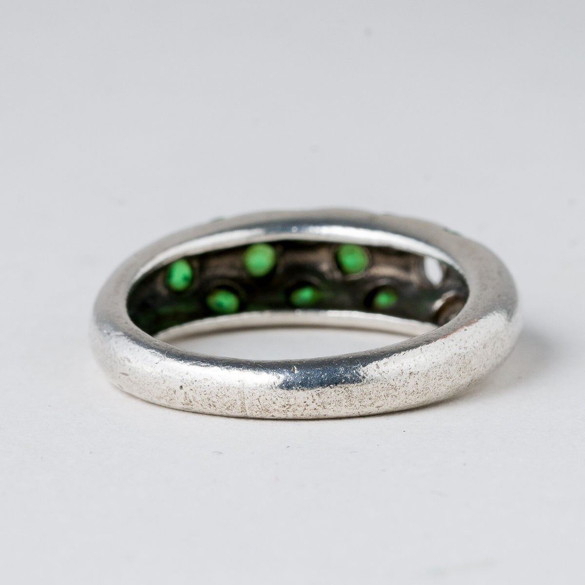 Silber Ring 925 Grüne Steine Größe 56 (17,8 mm Ø) 5,08 g3