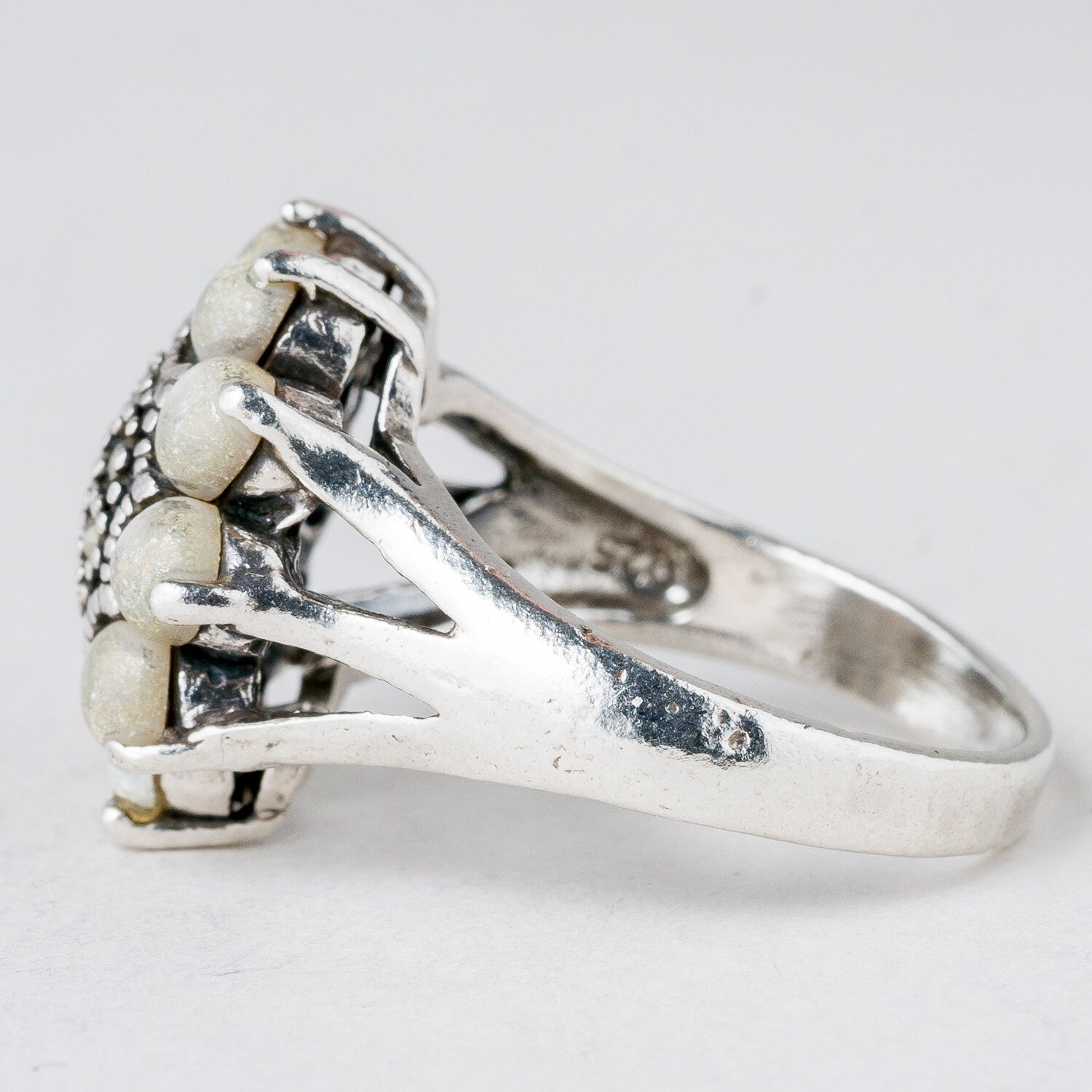 Silber Ring Perlen Größe 59 (18,8 mm Ø) 8,83 g4