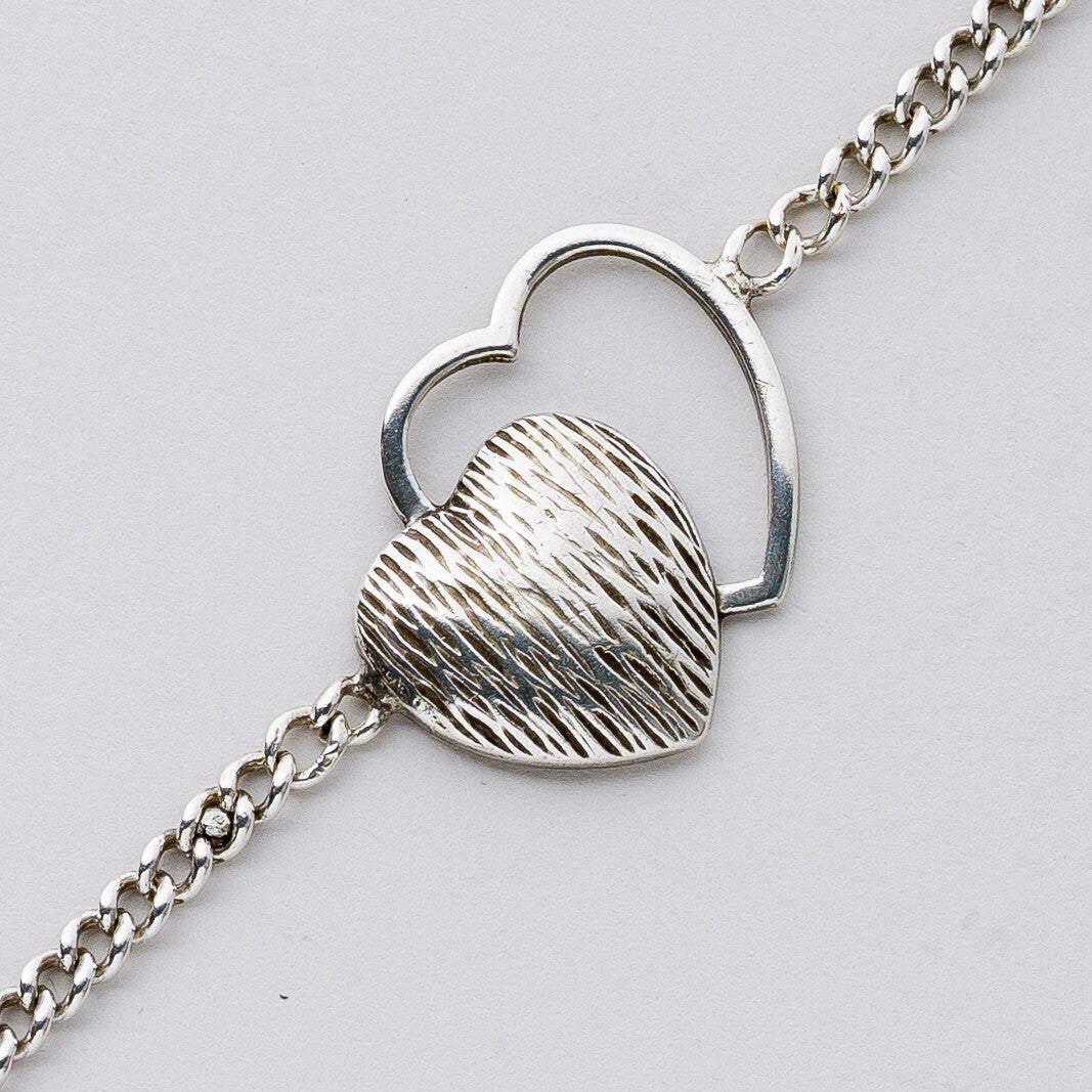 Silber Armband 835 Herz 20 cm 8,8 g0