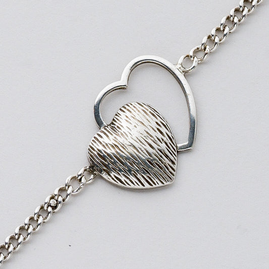 Silber Armband 835 Herz 20 cm 8,8 g0