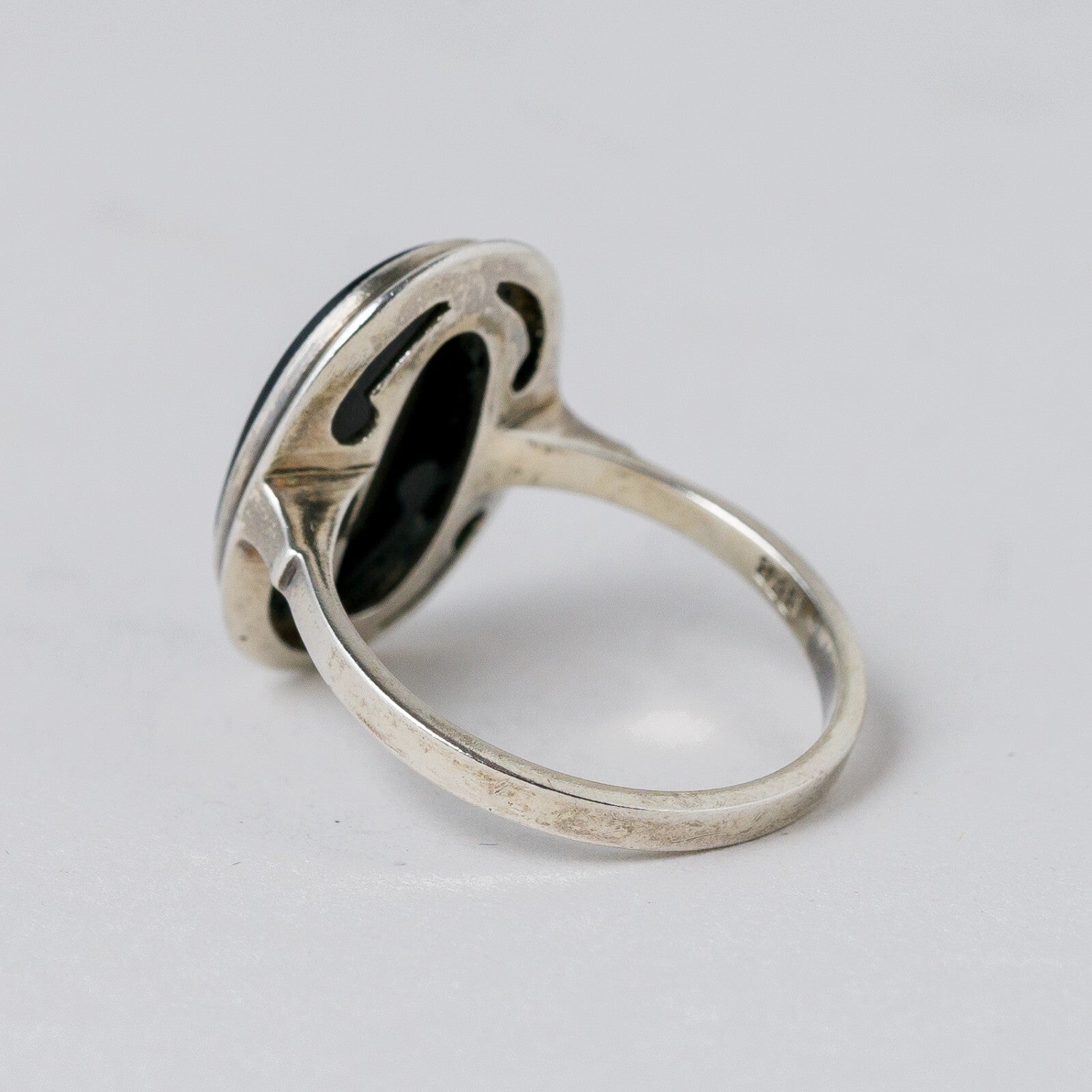 Silber Ring 835 Schwarz Größe 54 (17,2 mm Ø) 3,02 g2
