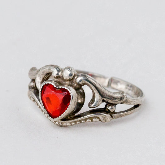Silber Ring 41 (13,0 mm Ø) 835 Roter Stein 1,03 g0