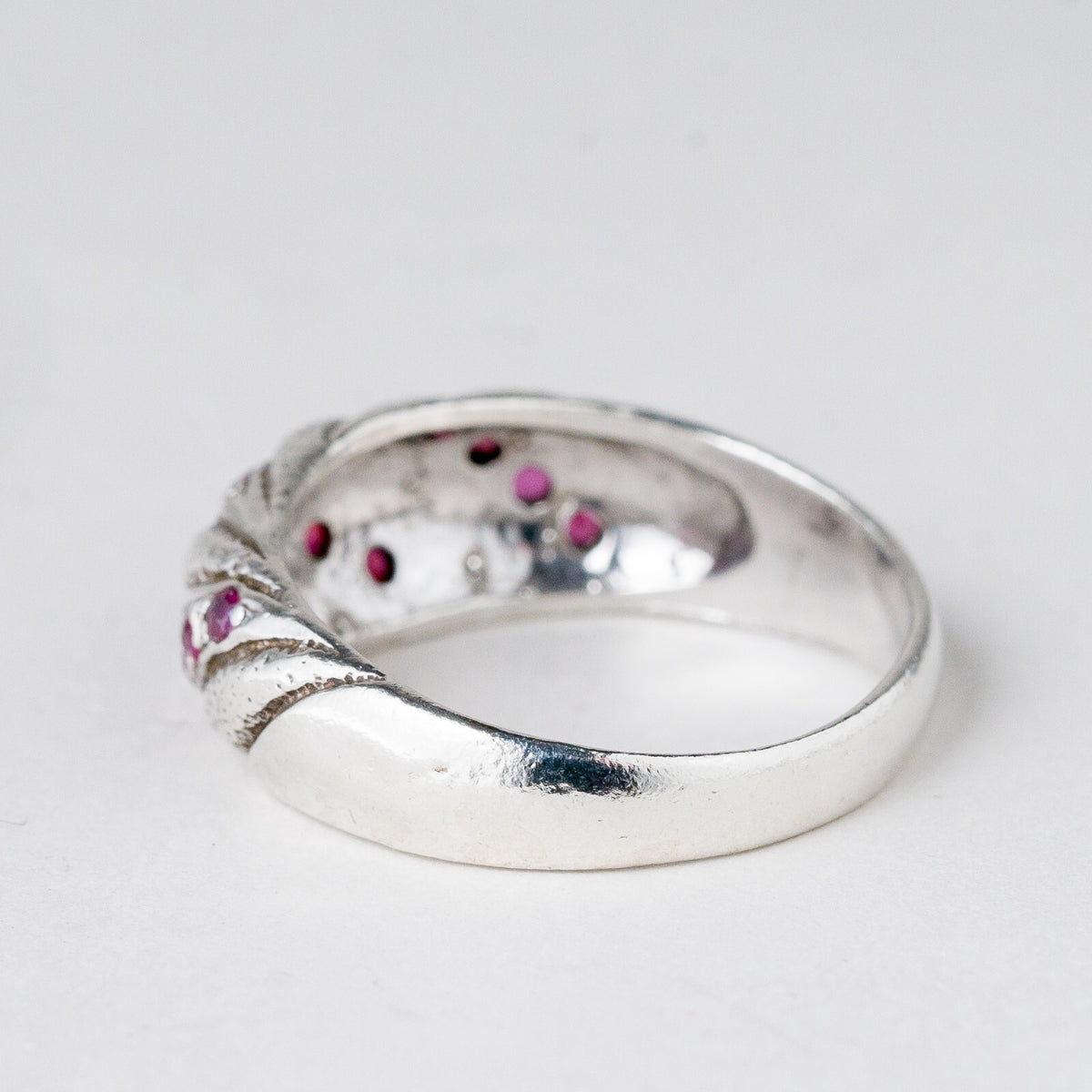 Silber Ring 925 Rote Steine Größe 57 (18,1 mm Ø) 3,77 g2