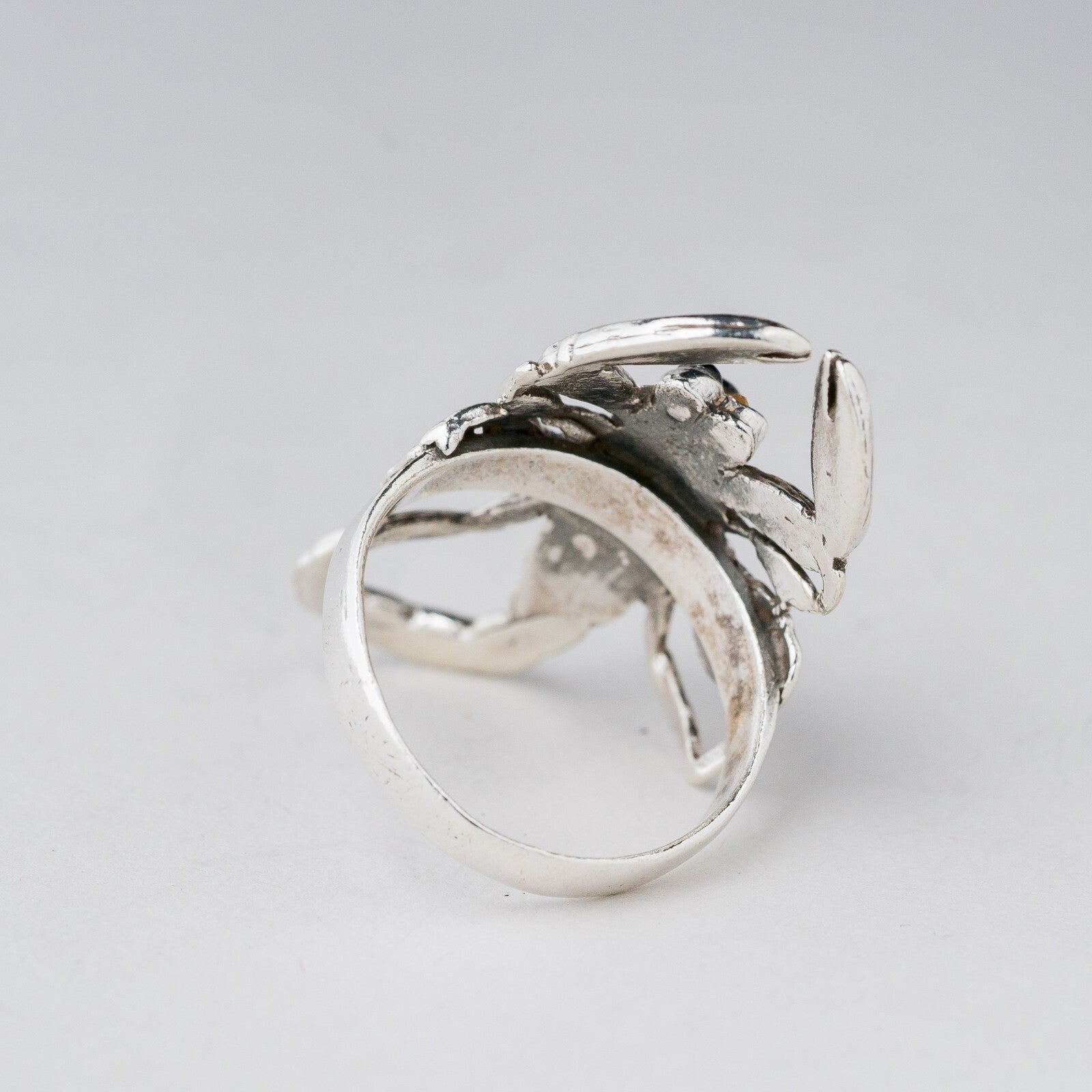 Ring Silber Skorpion Schwarze Steine Größe 58 (18,4 mm Ø) 6,48 g3