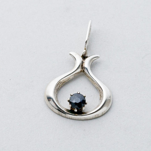 Silber Anhänger Kettenanhänger 925 Blauer Stein 0,43 g0