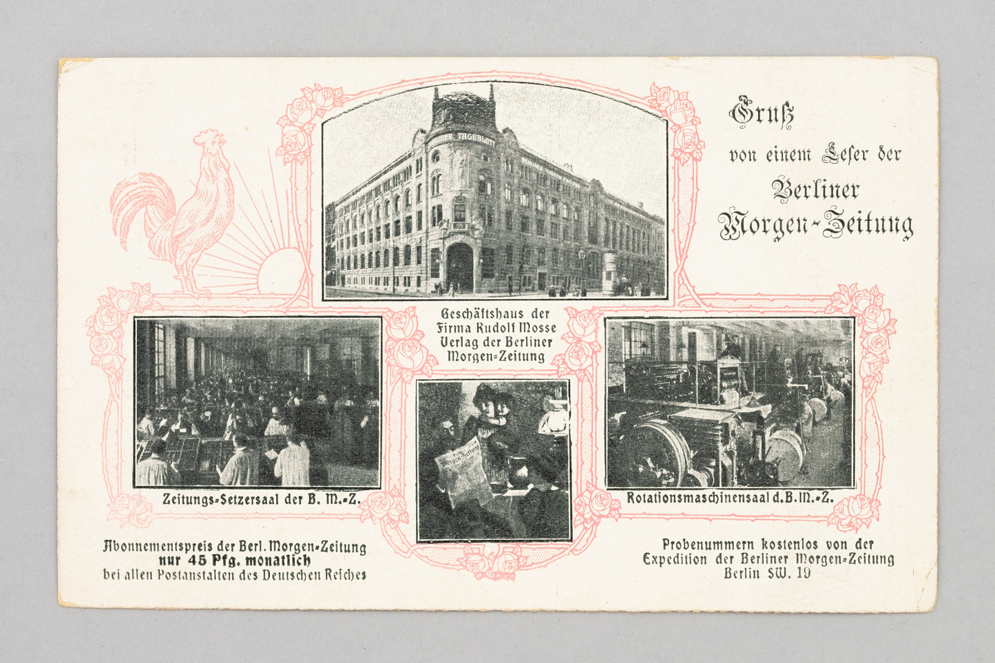 Ansichtskarte Gruss Berliner Morgenzeitung um 19000