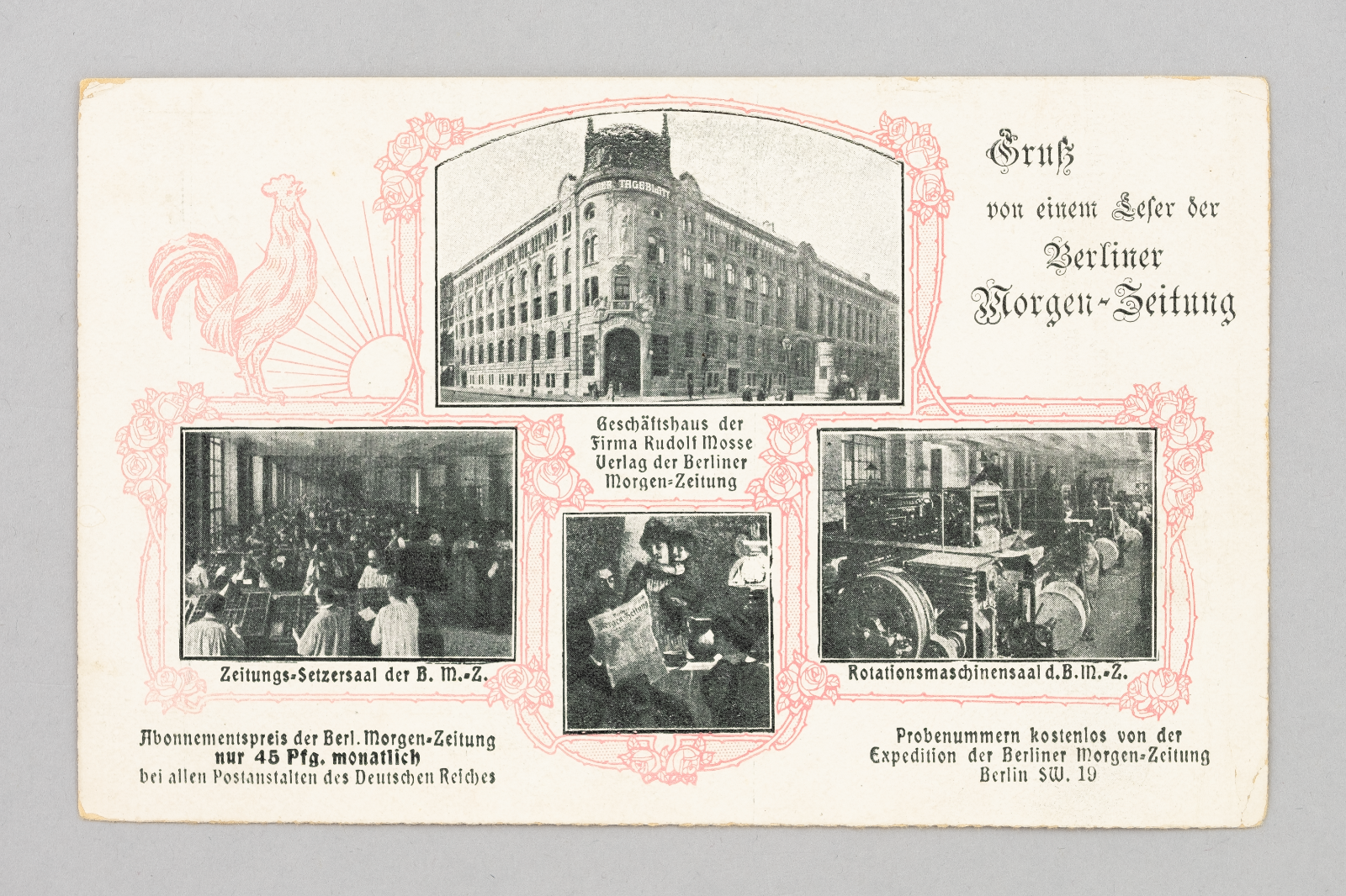 Ansichtskarte Gruss Berliner Morgenzeitung um 19000