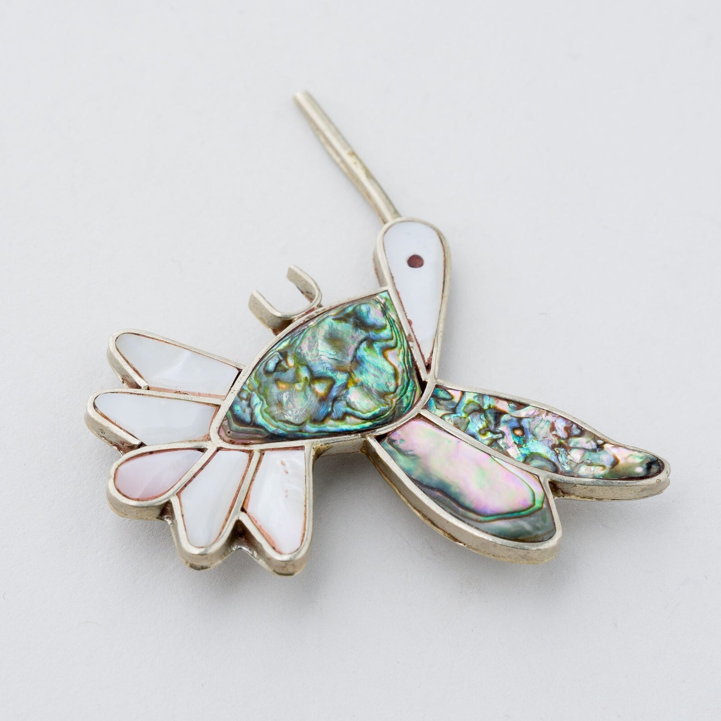 Silber Brosche Perlmutt Kolibri 12,6 g1