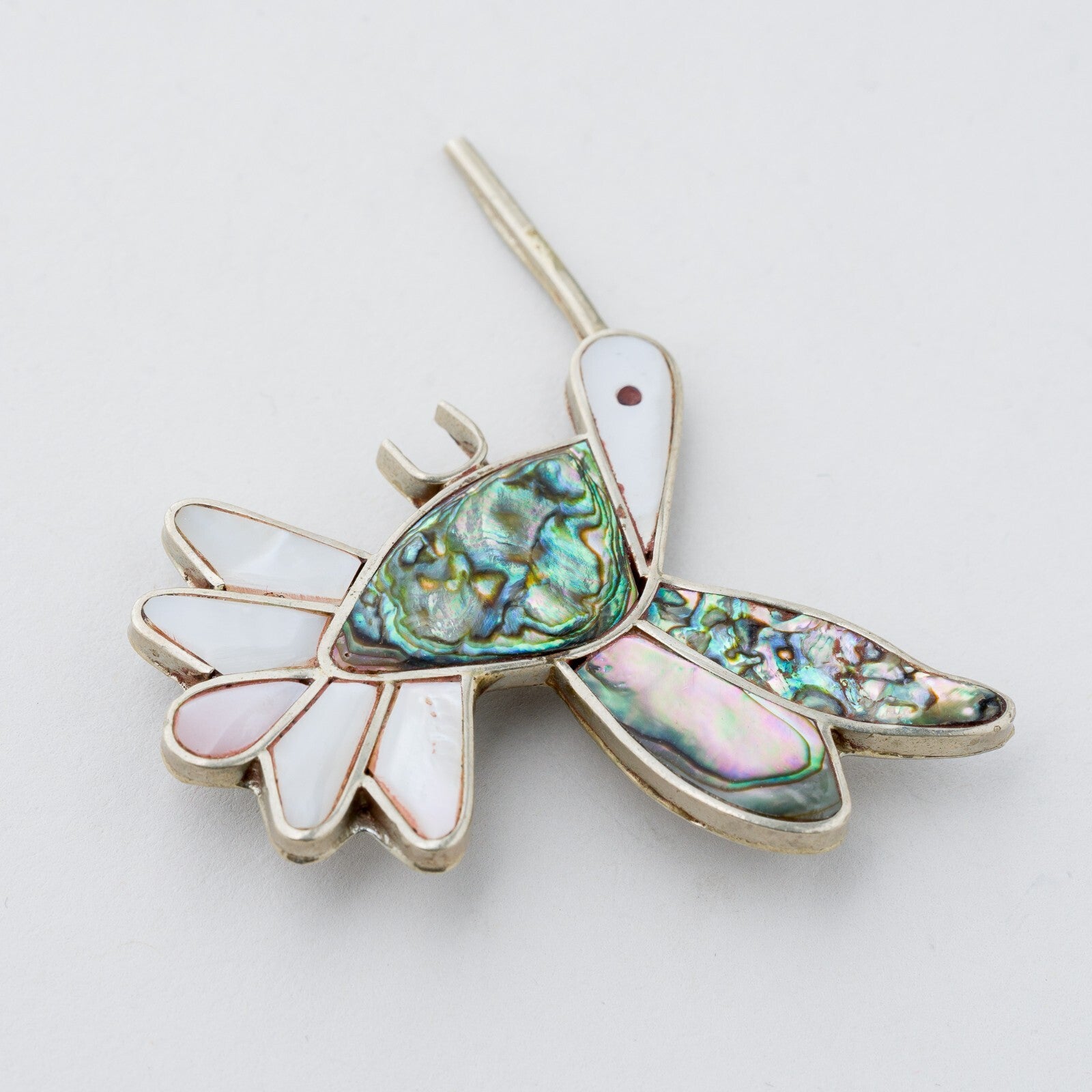 Silber Brosche Perlmutt Kolibri 12,6 g1