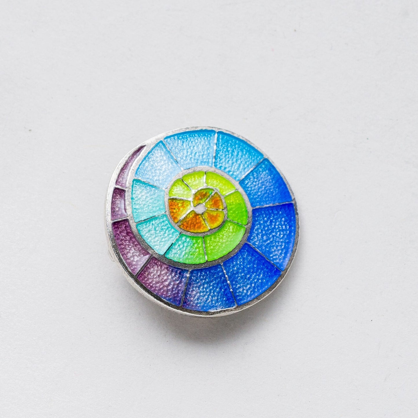 Brosche Silber Muschel bunt 2,7 cm 8,94 g2