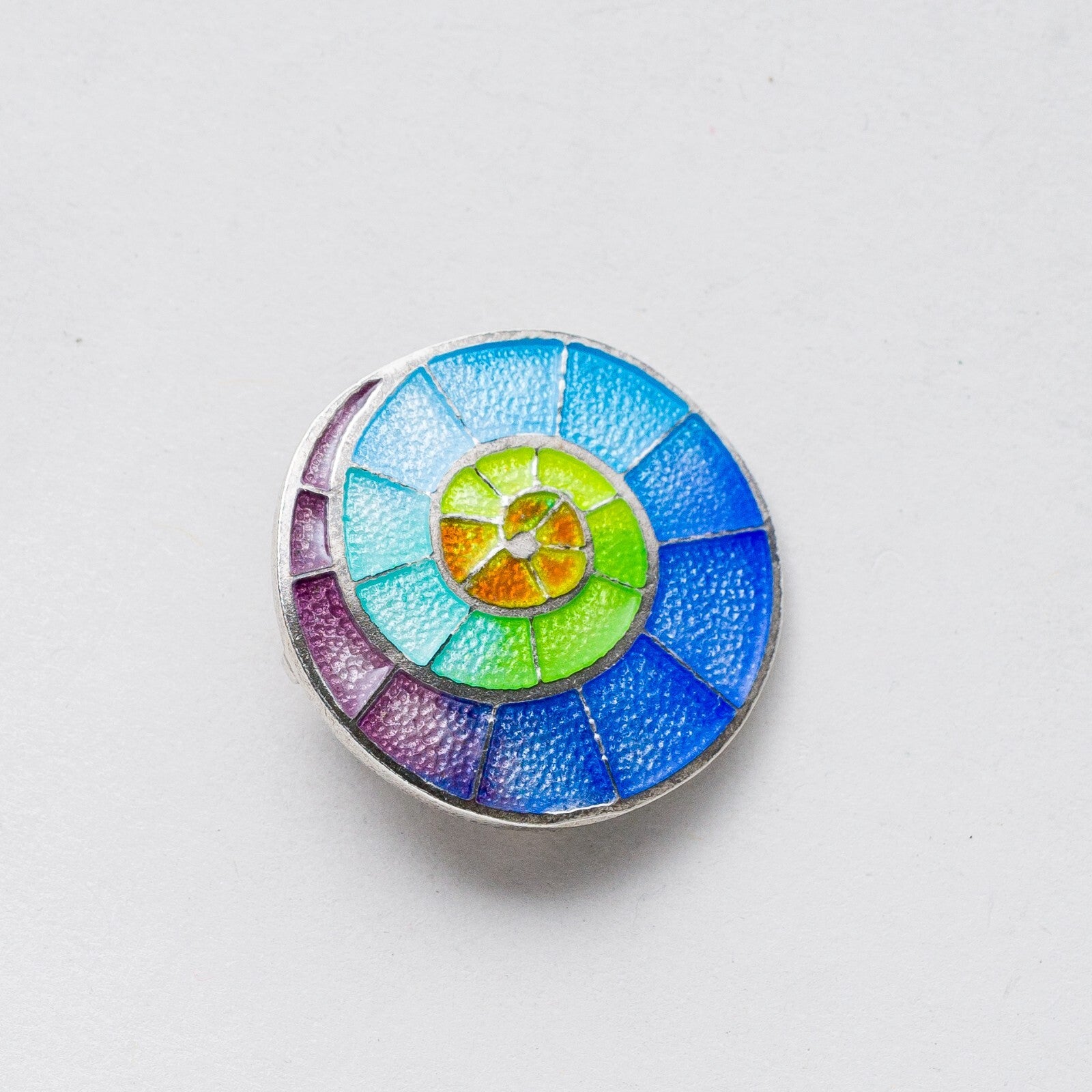 Brosche Silber Muschel bunt 2,7 cm 8,94 g2