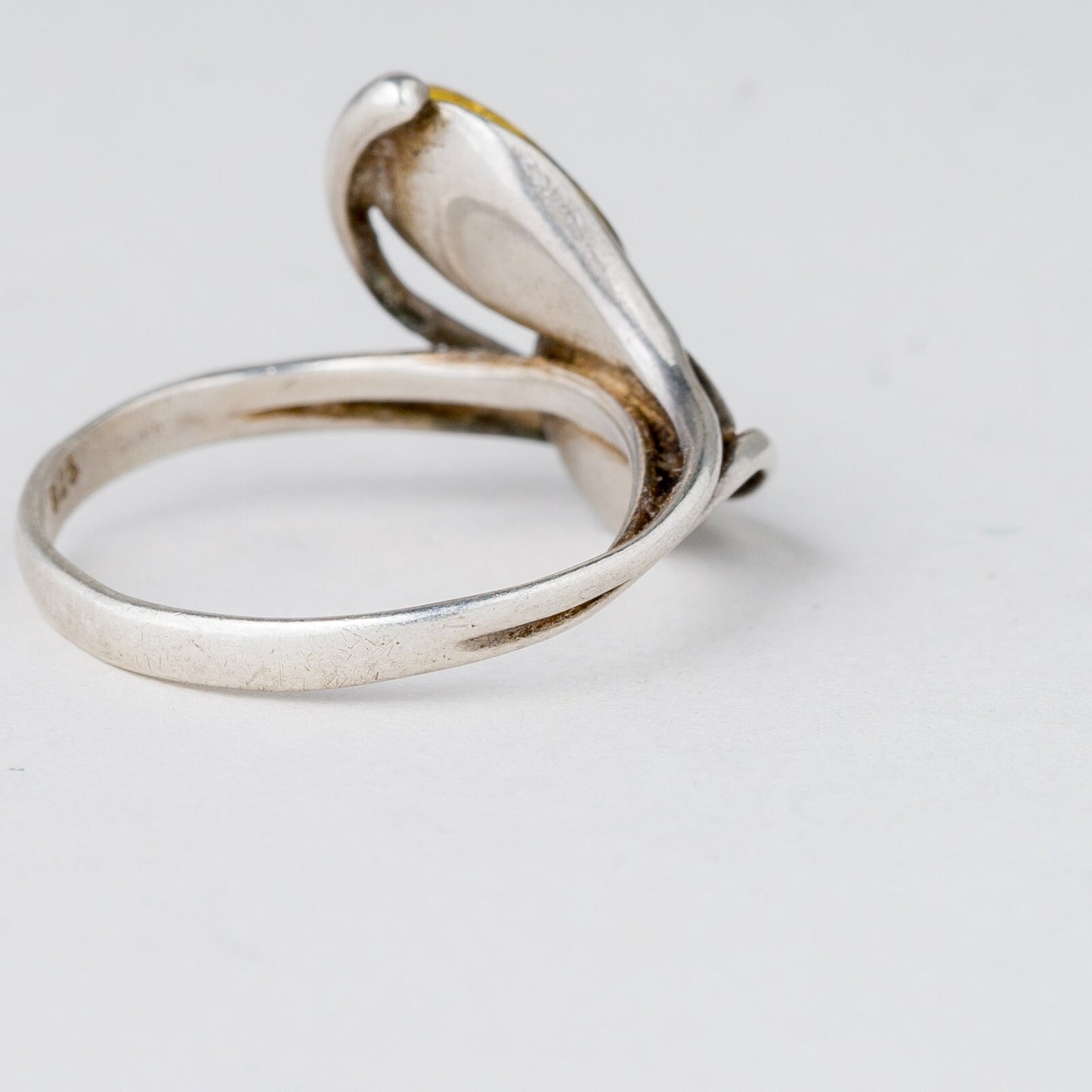 Silber Ring 925 Bernstein Größe 55 (17,5 mm Ø) 2,99 g2